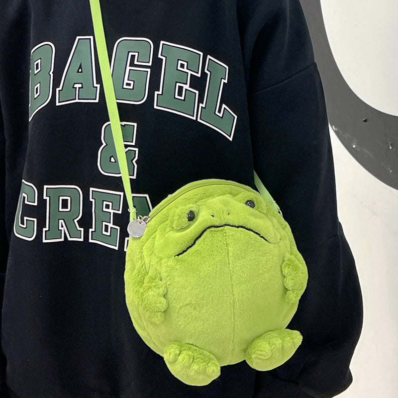 Cute And Ugly Frog-shaped Wallet Plush Doll Crossbody Bag